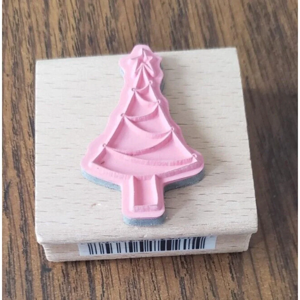 Studio G Kolette Hall Art Deco Christmas Tree Wood Mounted Rubber Stamp - Picture 6 of 6